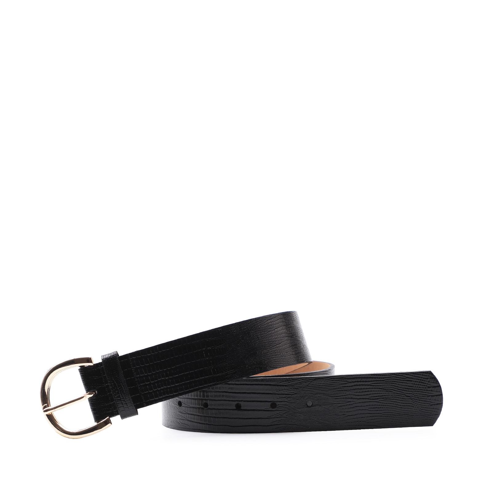 Cinto Feminino Couro Lezard Preto