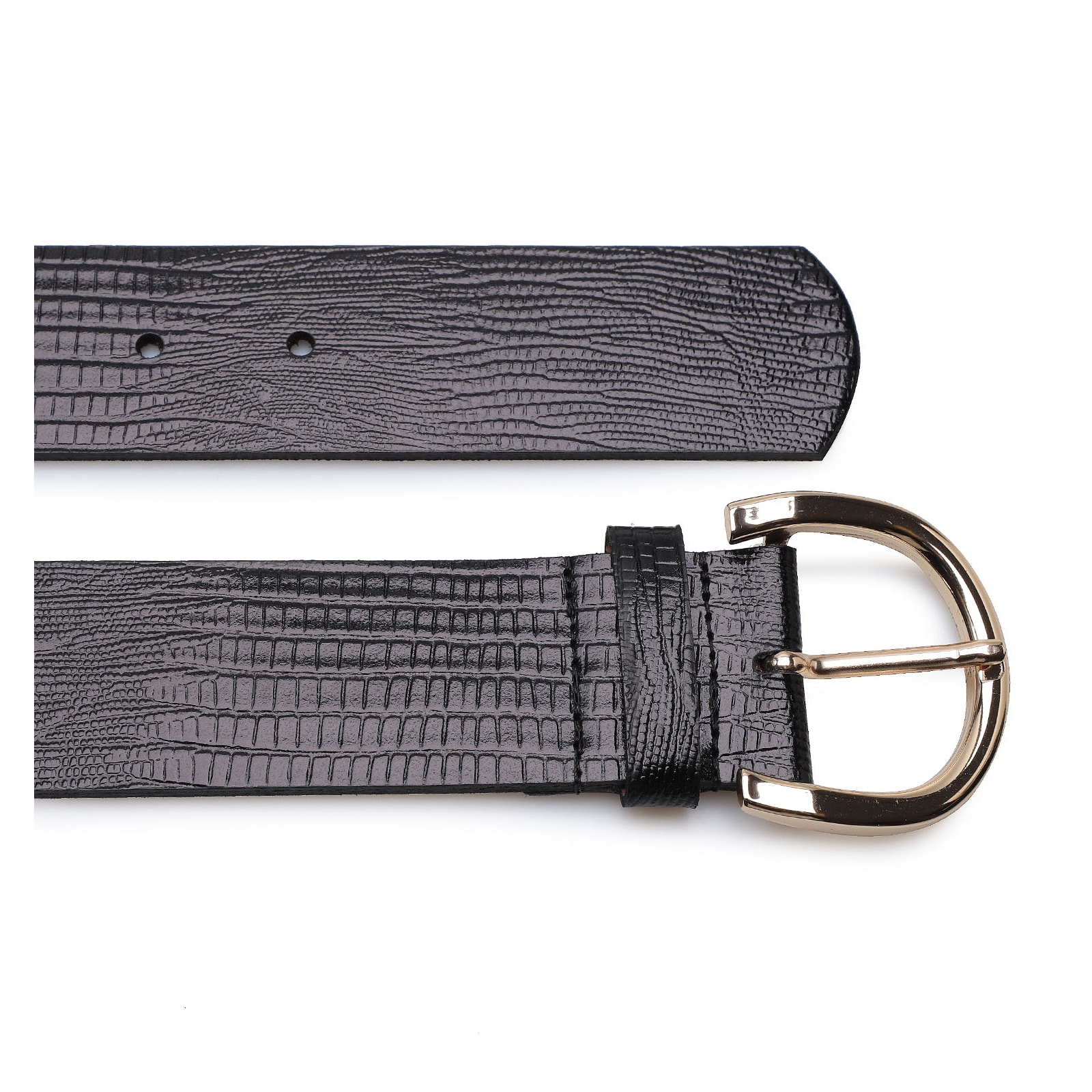 Cinto Feminino Couro Lezard Preto
