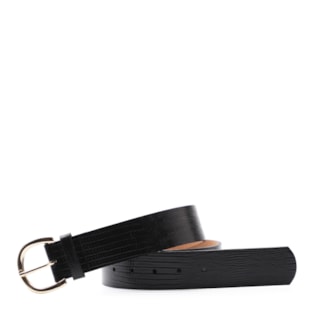 Couro Lezard Preto