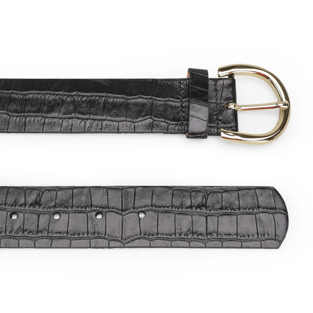 Cinto Feminino Croco Preto - imagem 3