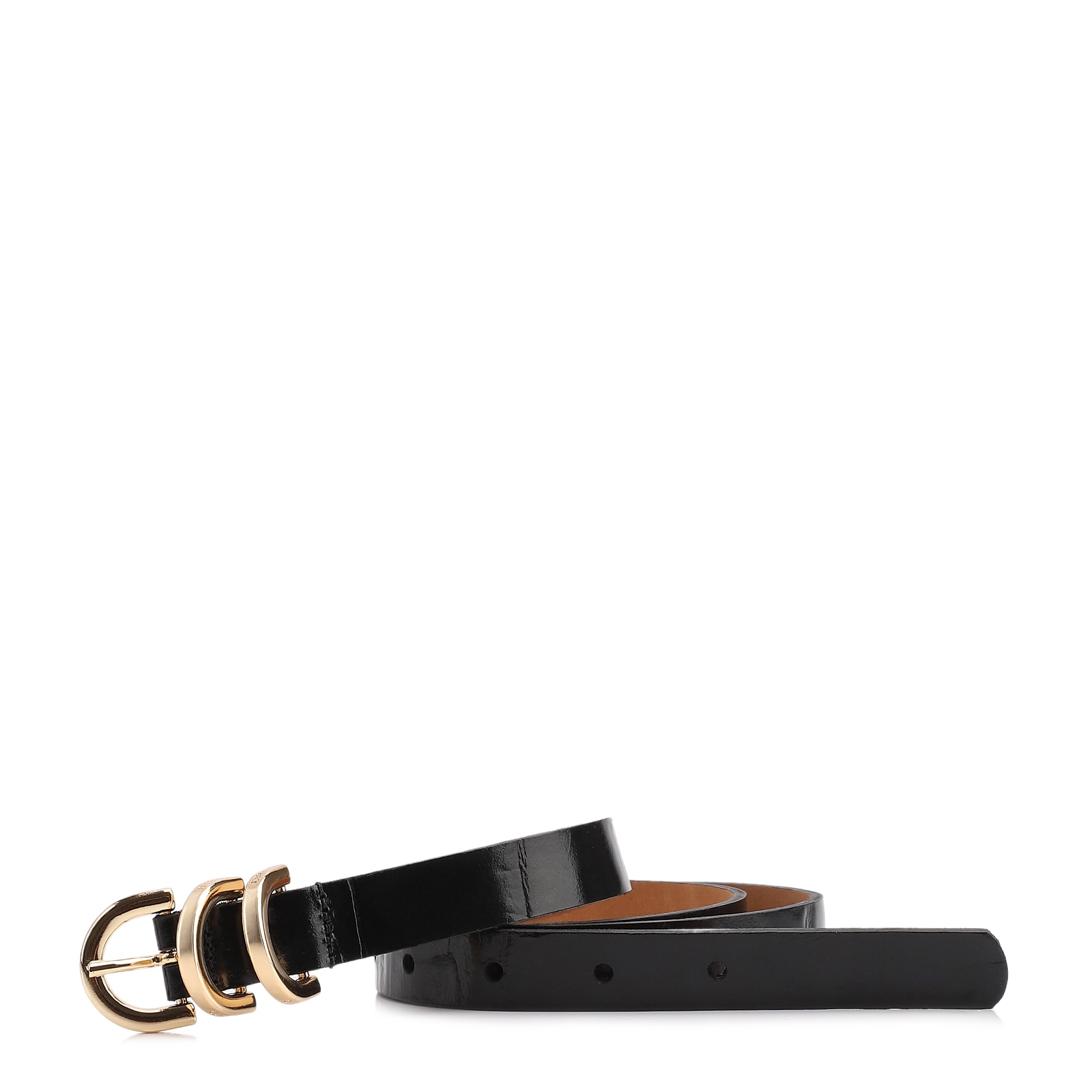 Cinto Fivela Couro Maxi Croco Preto