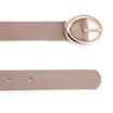 Cinto Fivela Oval Couro Bege - imagem 3