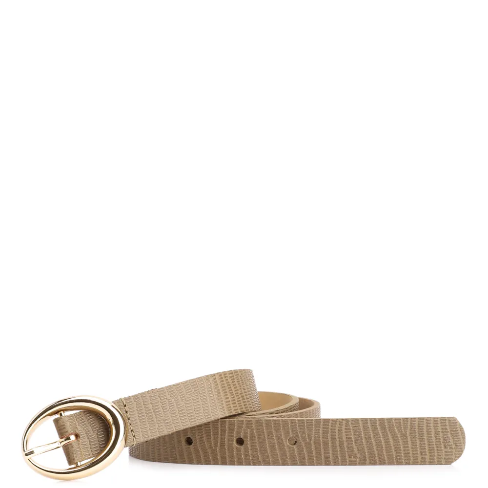 Cinto Fivela Oval Couro Lezard Verde