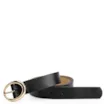 Cinto Fivela Oval Couro Preto - imagem 1