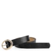 Cinto Fivela Oval Couro Preto - imagem 1