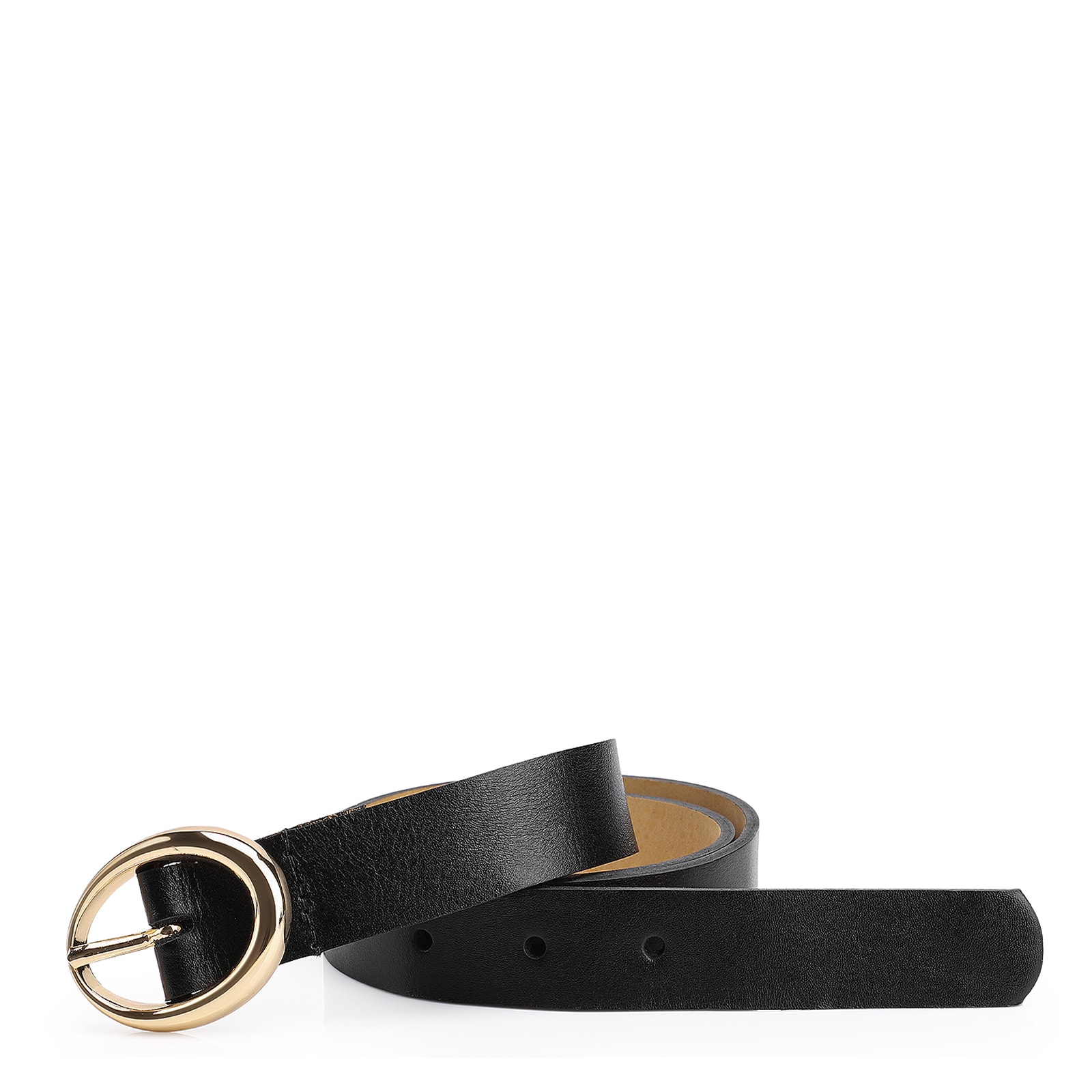 Cinto Fivela Oval Couro Preto
