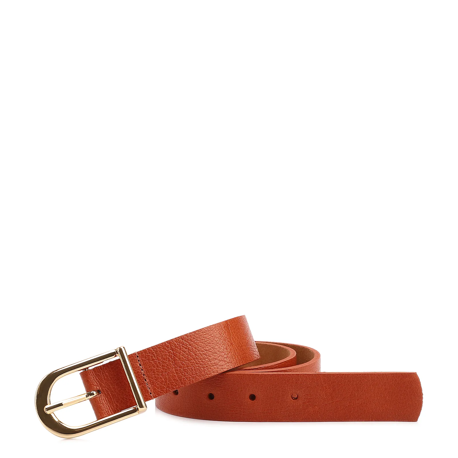 Cinto Laranja Antique Fivela Arredondada