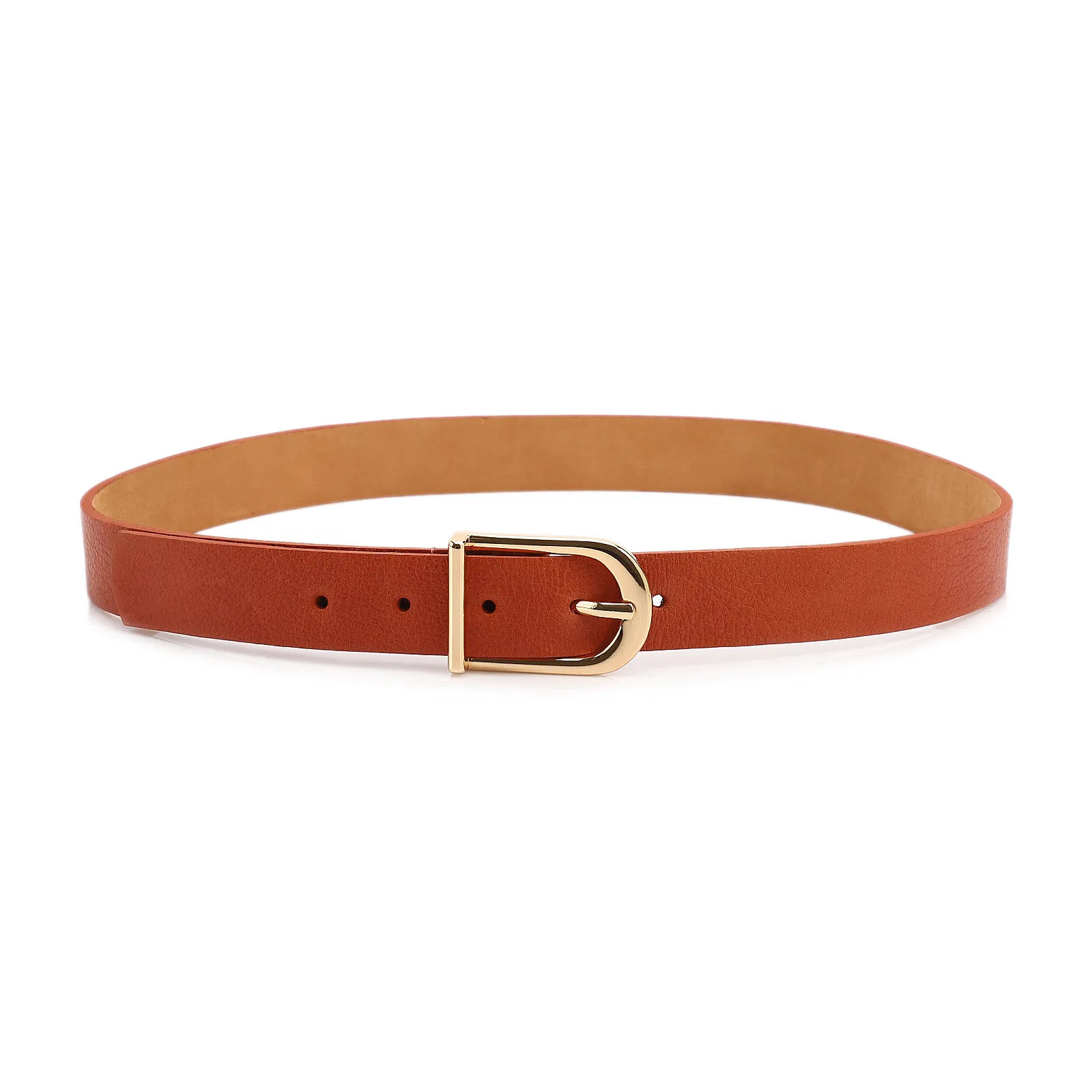 Cinto Laranja Antique Fivela Arredondada
