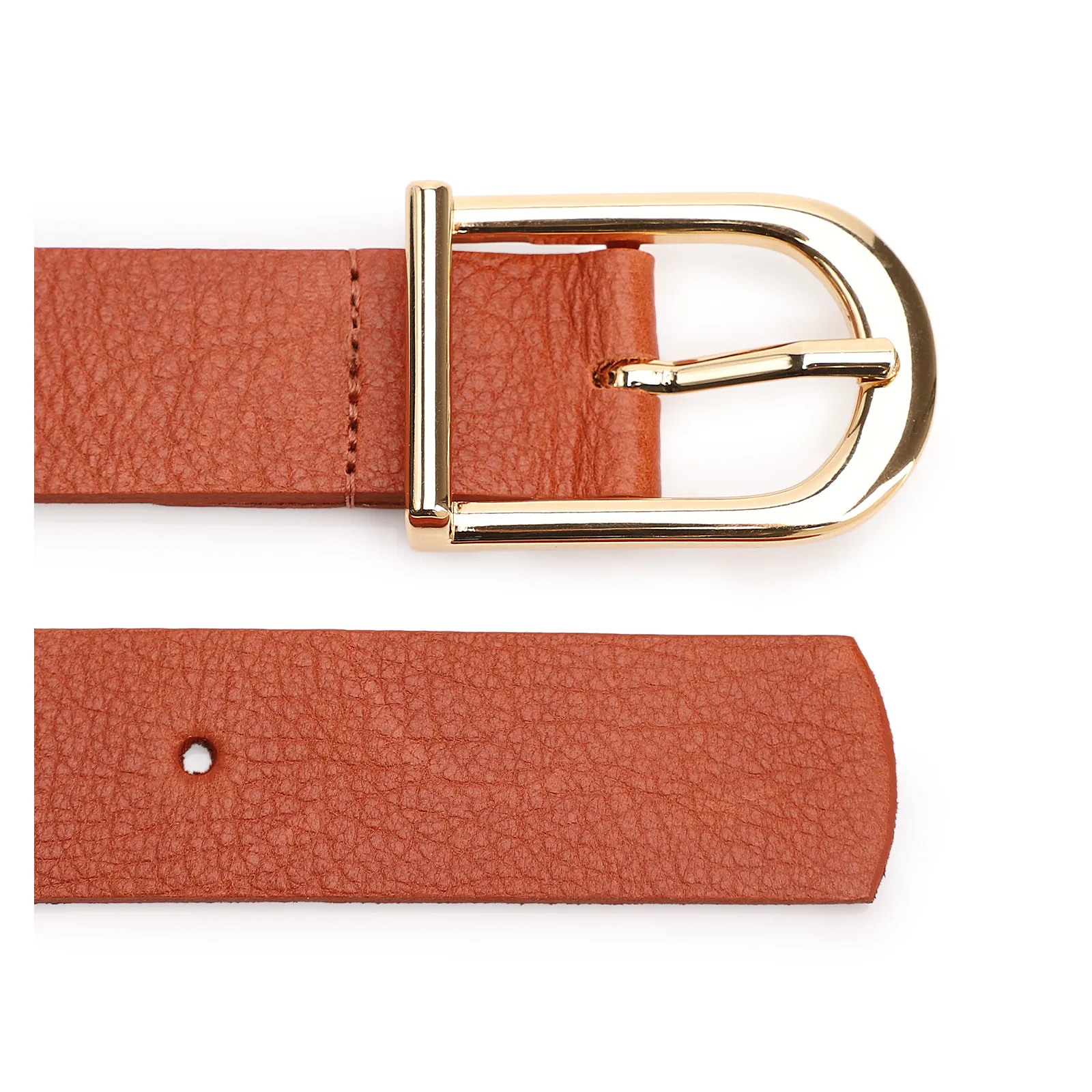 Cinto Laranja Antique Fivela Arredondada