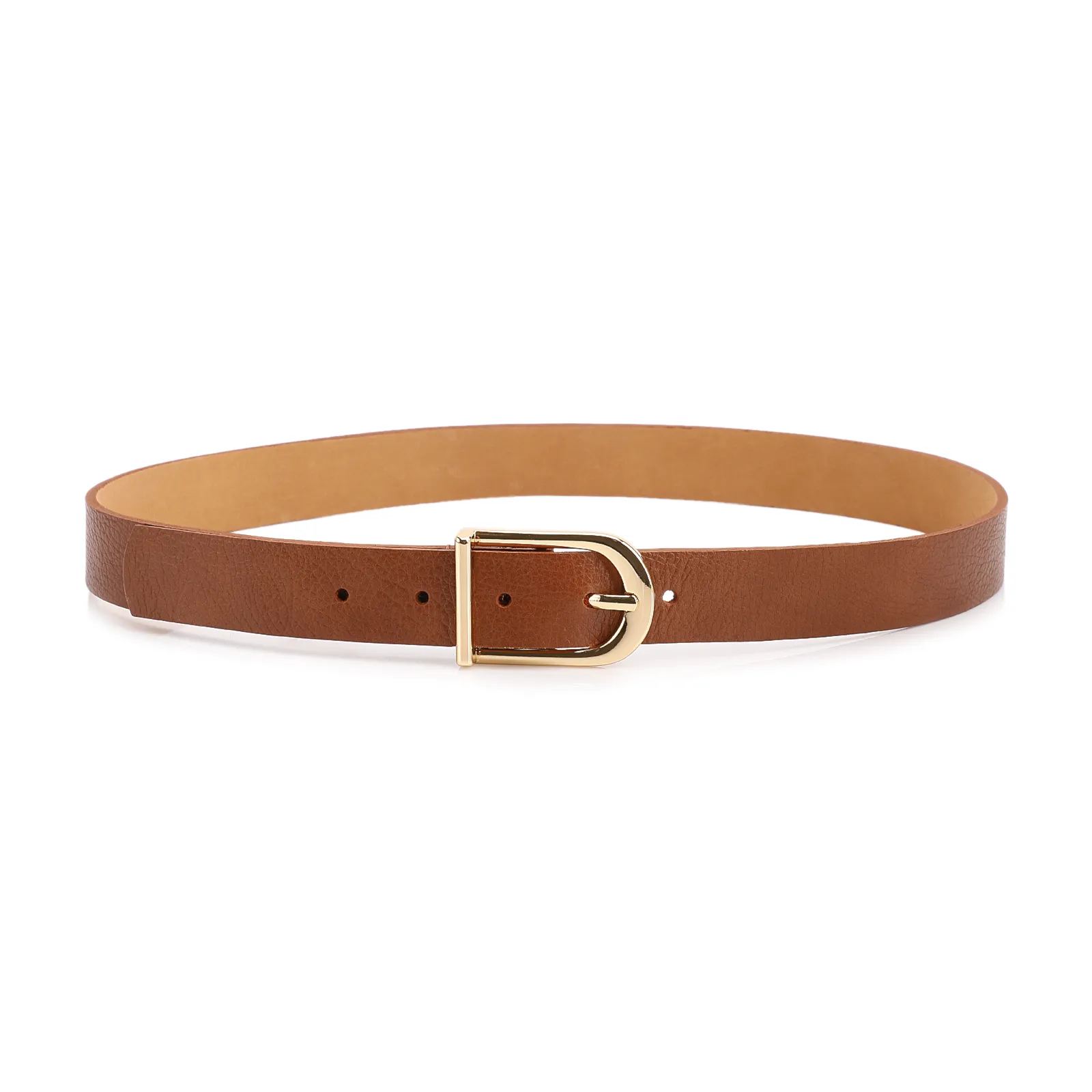 Cinto Marrom Claro Antique Fivela Arredondada