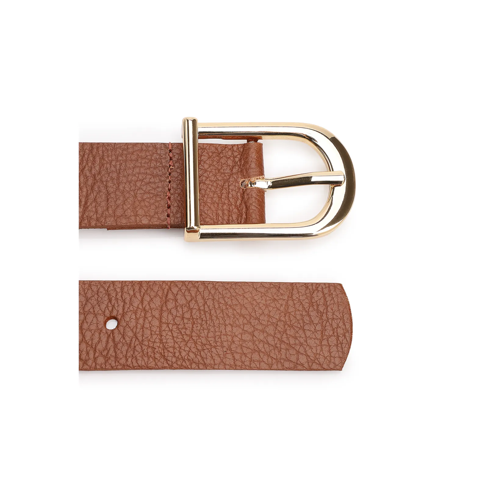 Cinto Marrom Claro Antique Fivela Arredondada