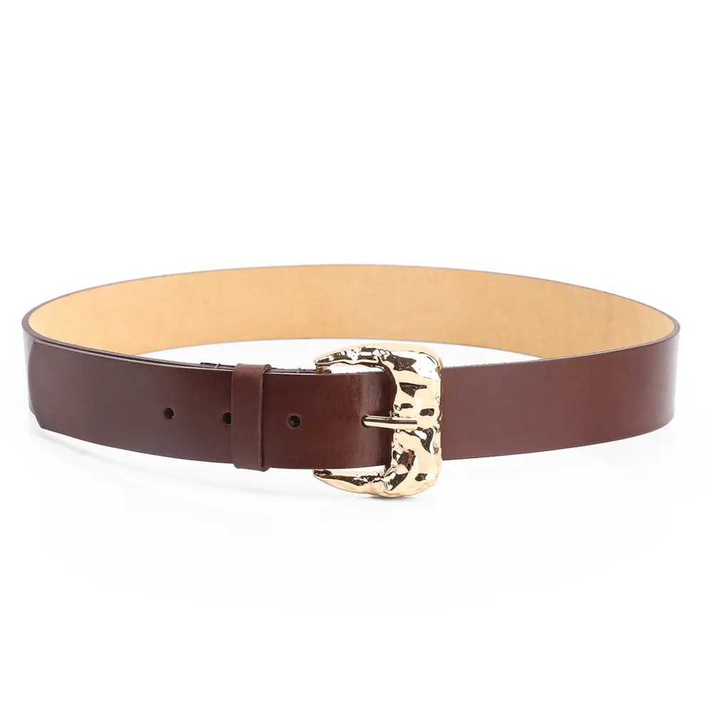 Cinto Matelado Couro Marrom Escuro - imagem 2