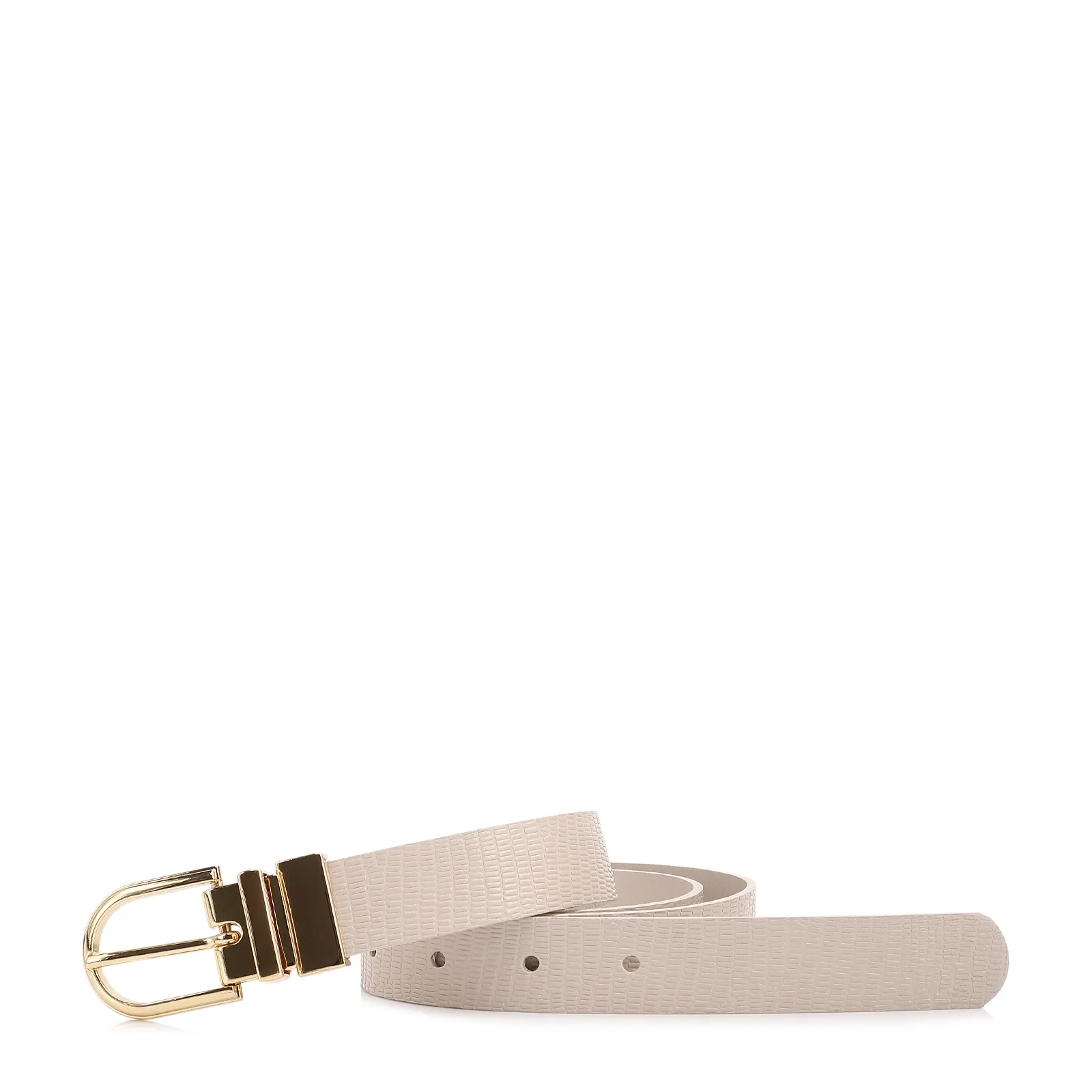 Cinto Off White Lezard/Couro Dupla Face