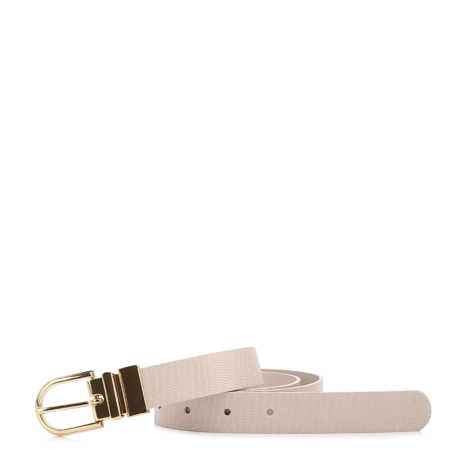 Cinto Off White Lezard/Couro Dupla Face
