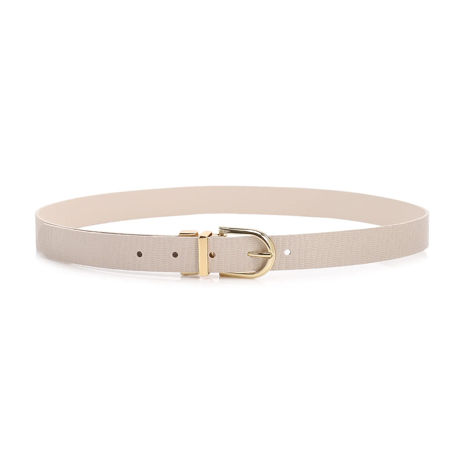 Cinto Off White Lezard/Couro Dupla Face