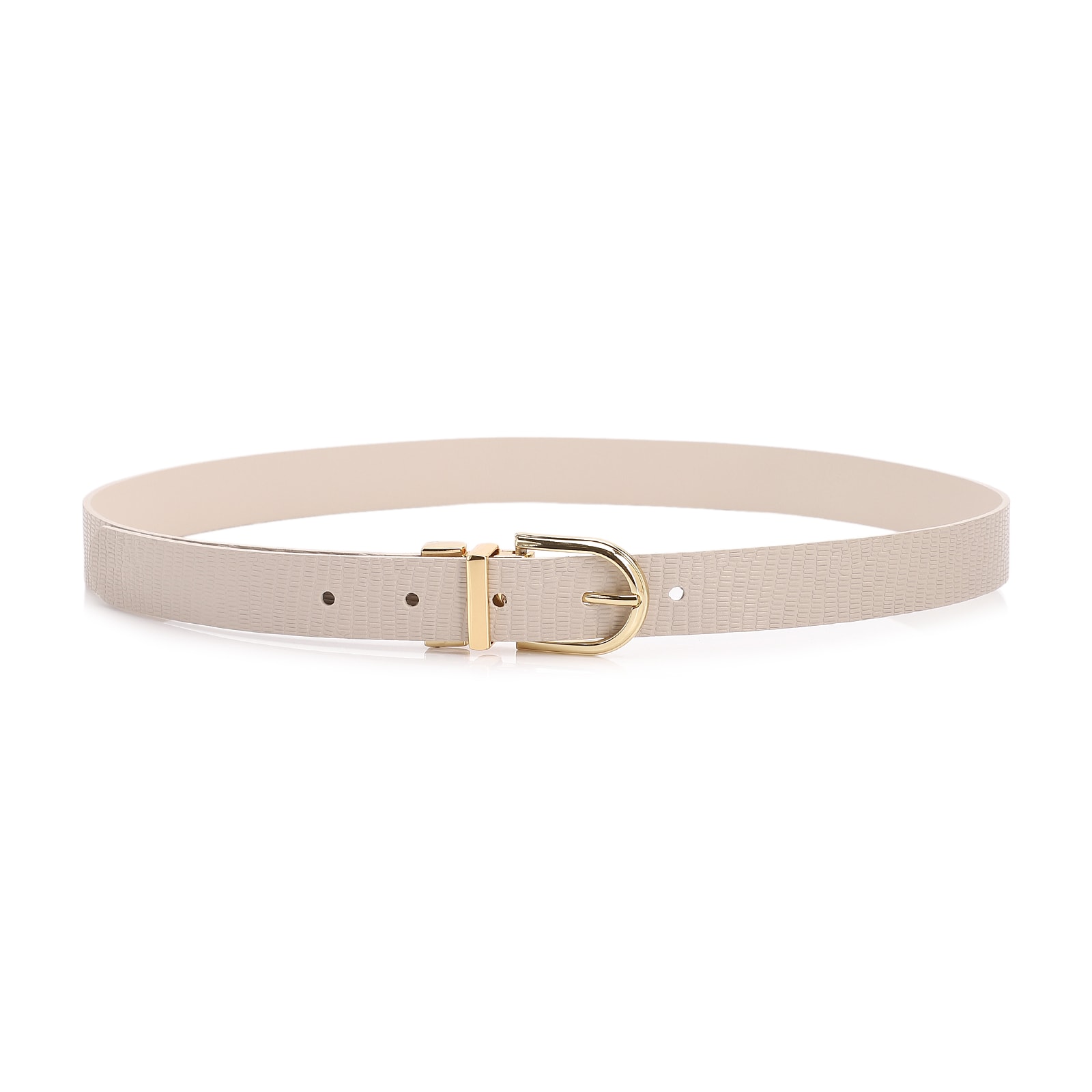 Cinto Off White Lezard/Couro Dupla Face