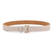 Cinto Off White Médio Couro Antique Fivela Quadrada - imagem 2