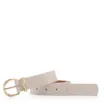 Cinto Off White Médio Couro Fivela Dourada - imagem 1
