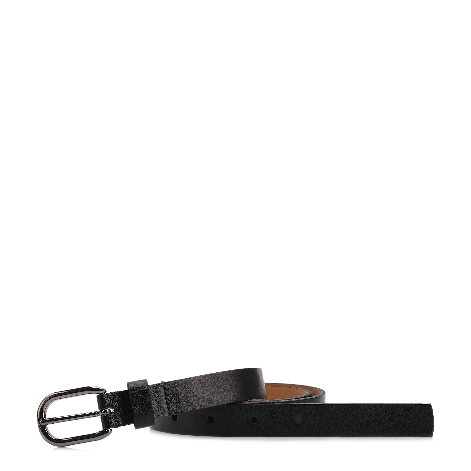 Cinto Preto Fino Couro Fivela Ônix