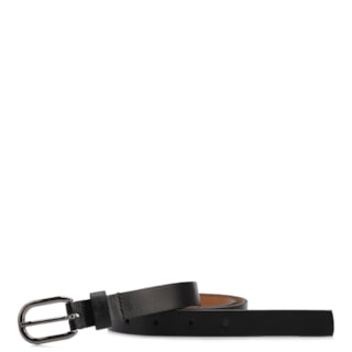 Preto Fino couro Fivela Ônix