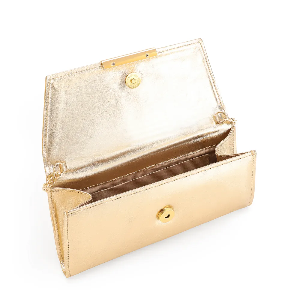 Clutch Couro Dourado - imagem 4