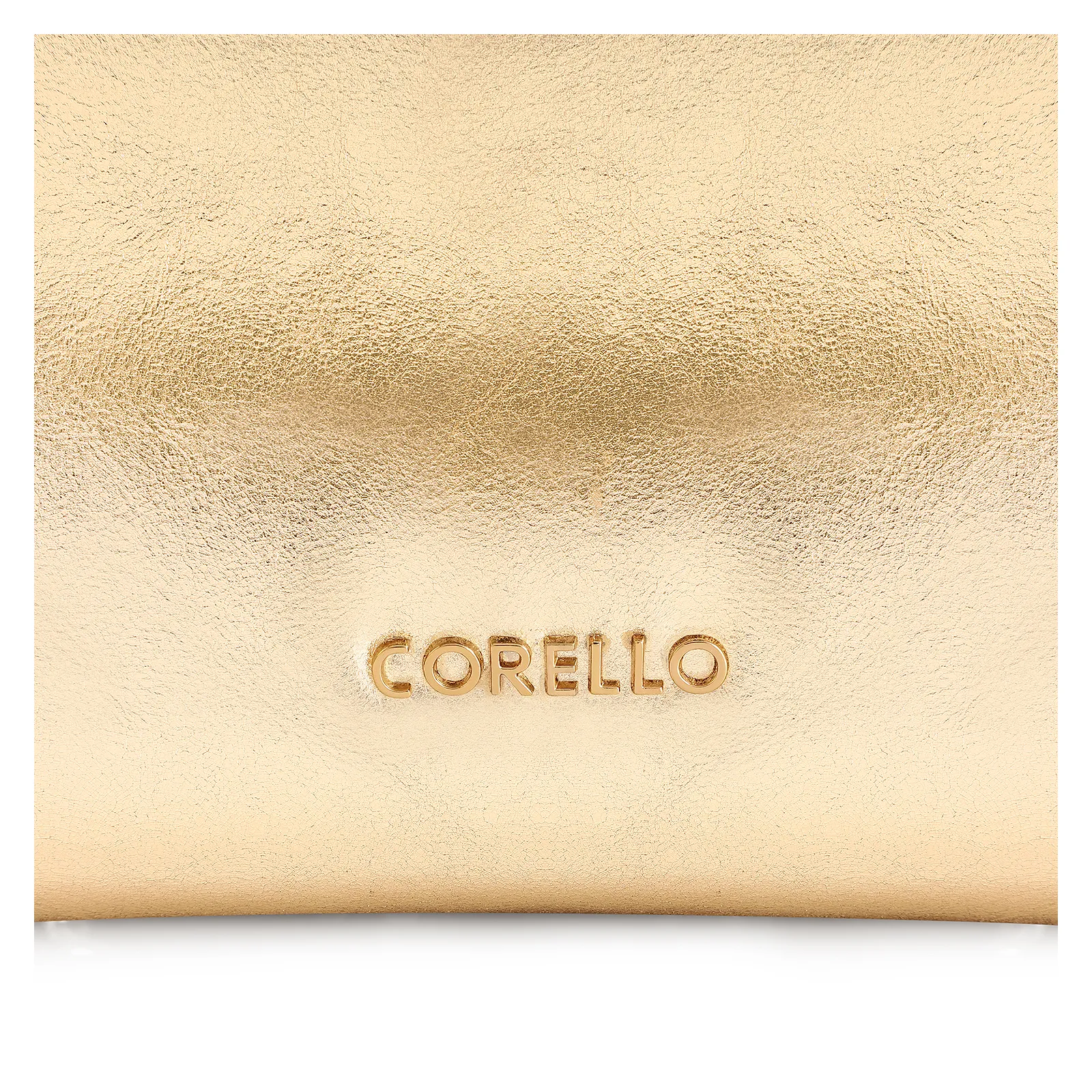 Clutch Couro Dourado