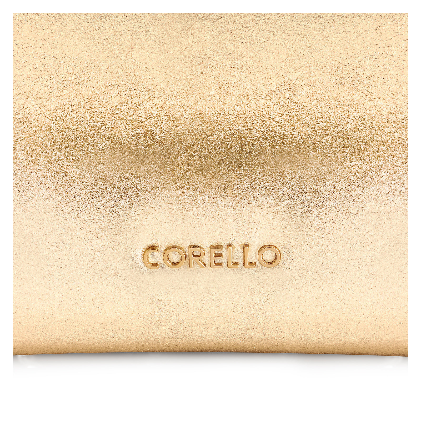 Clutch Couro Dourado