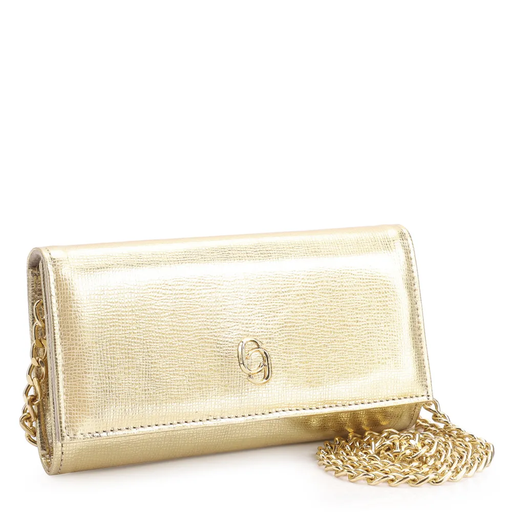 Clutch Couro Dourado - imagem 2