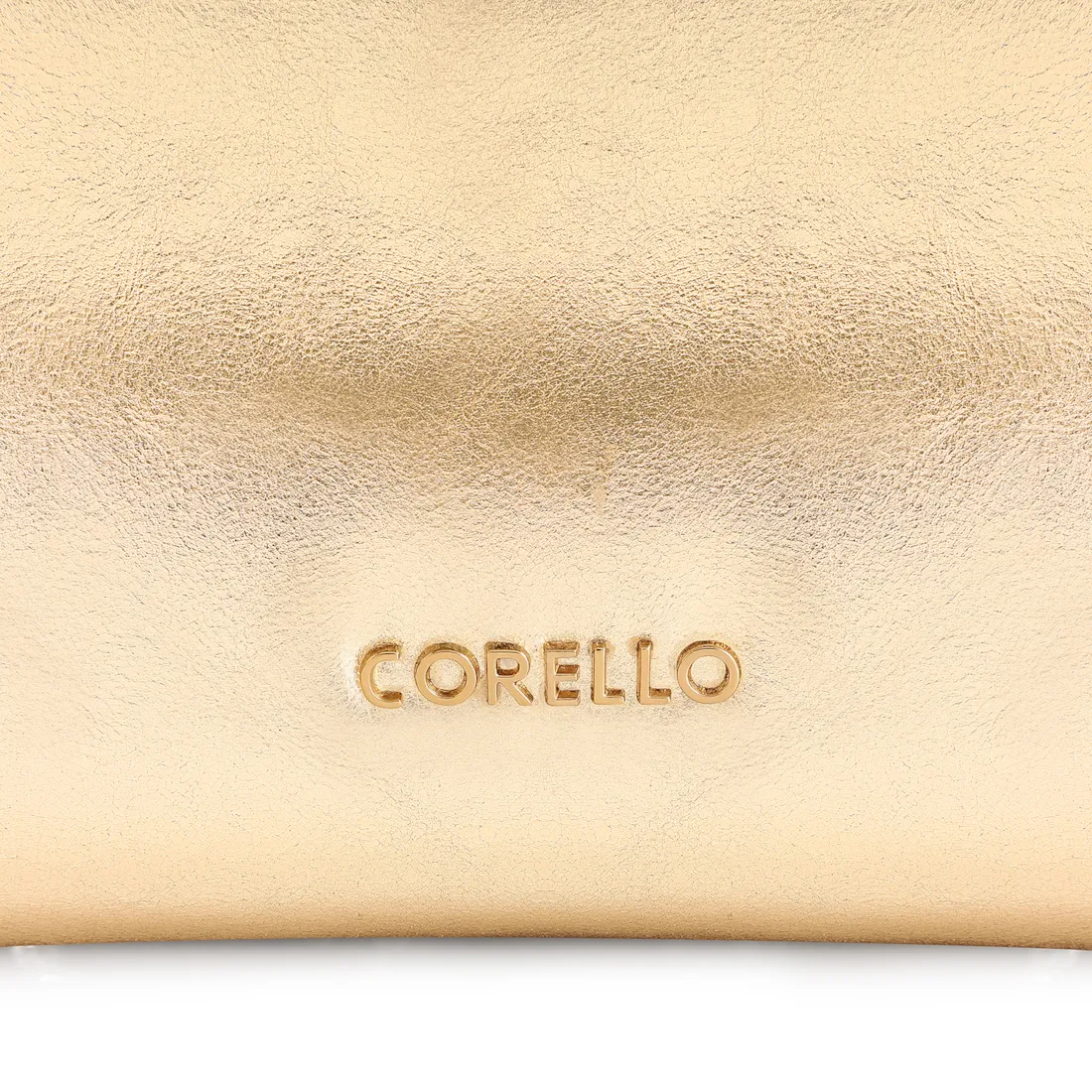 Clutch Couro Dourado  Metalizado Alça Corrente - foto 6