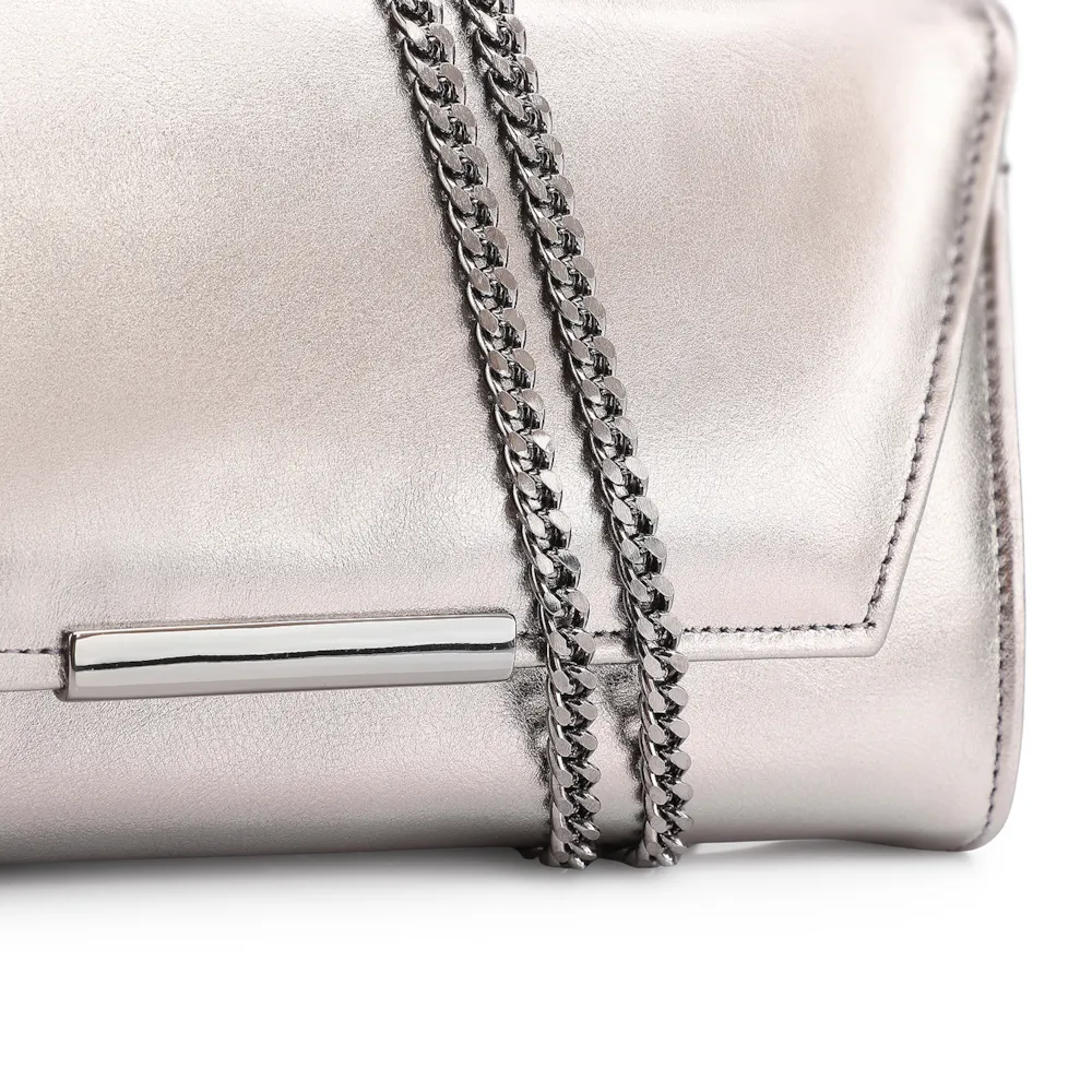 Clutch Couro Prata - imagem 6