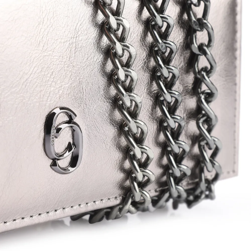 Clutch Couro Prata - imagem 5