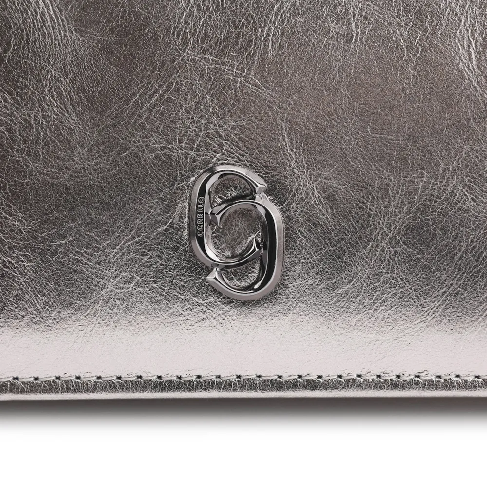 Clutch Couro Prata - imagem 6