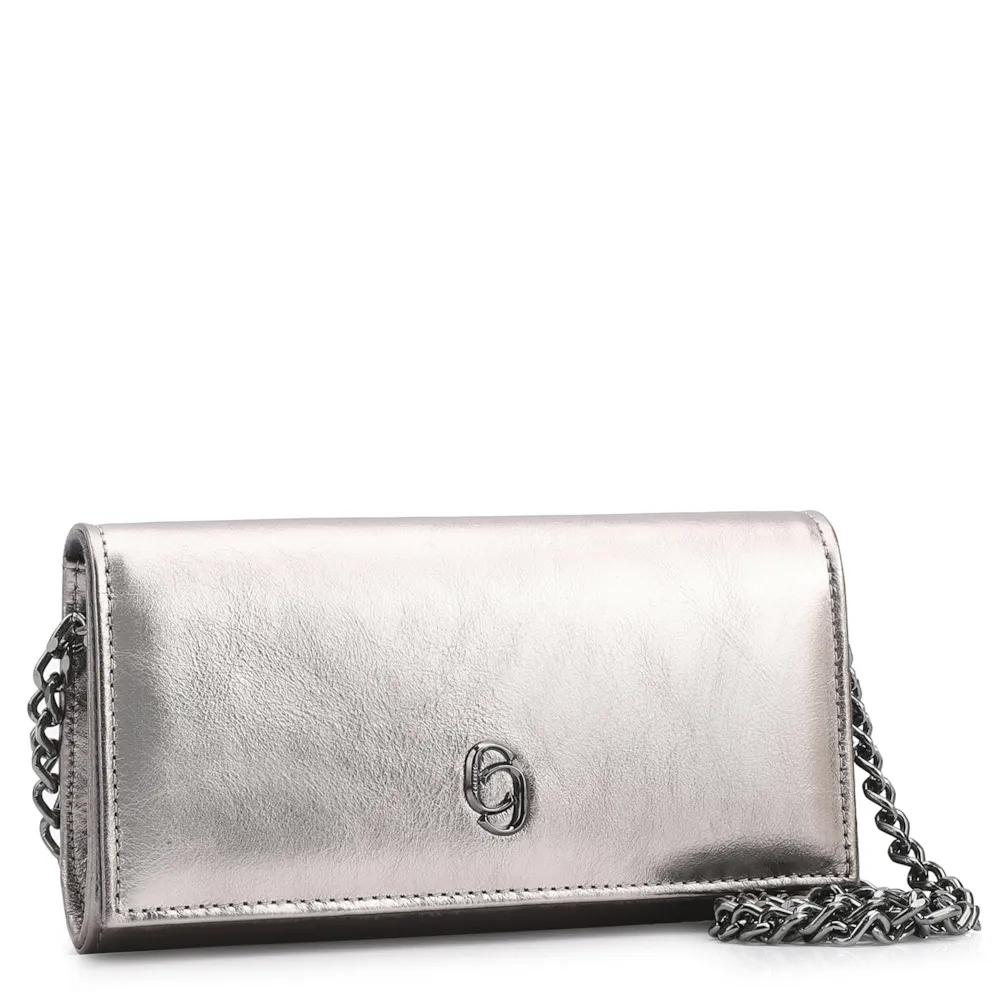 Clutch Couro Prata - imagem 2