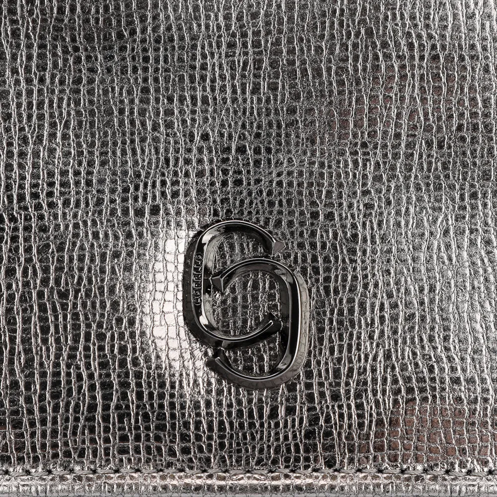 Clutch Couro Prata Grafite - imagem 6