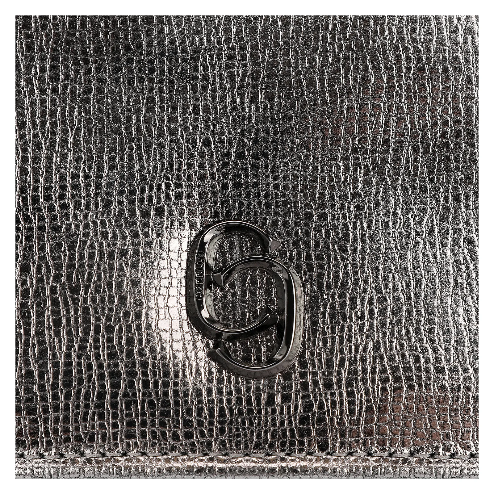 Clutch Couro Prata Grafite