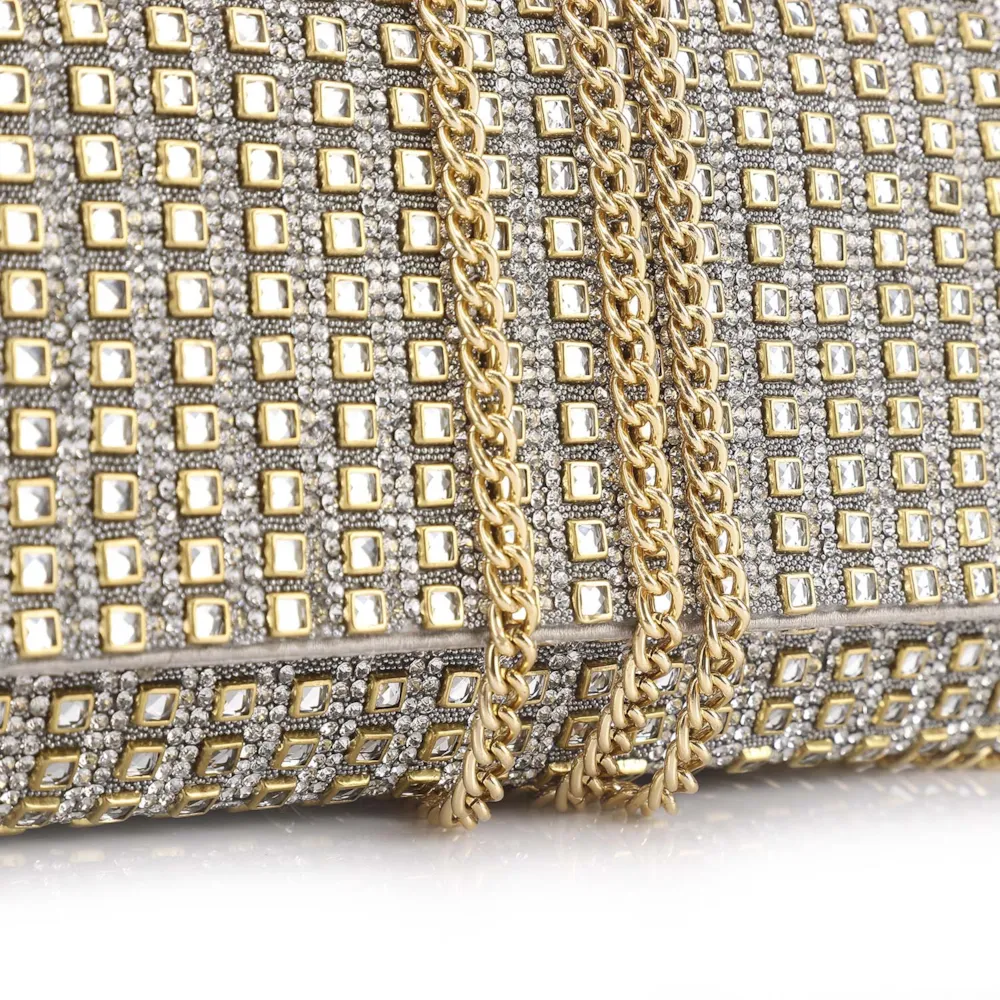 Clutch Cristal/Cetim Prata - imagem 5