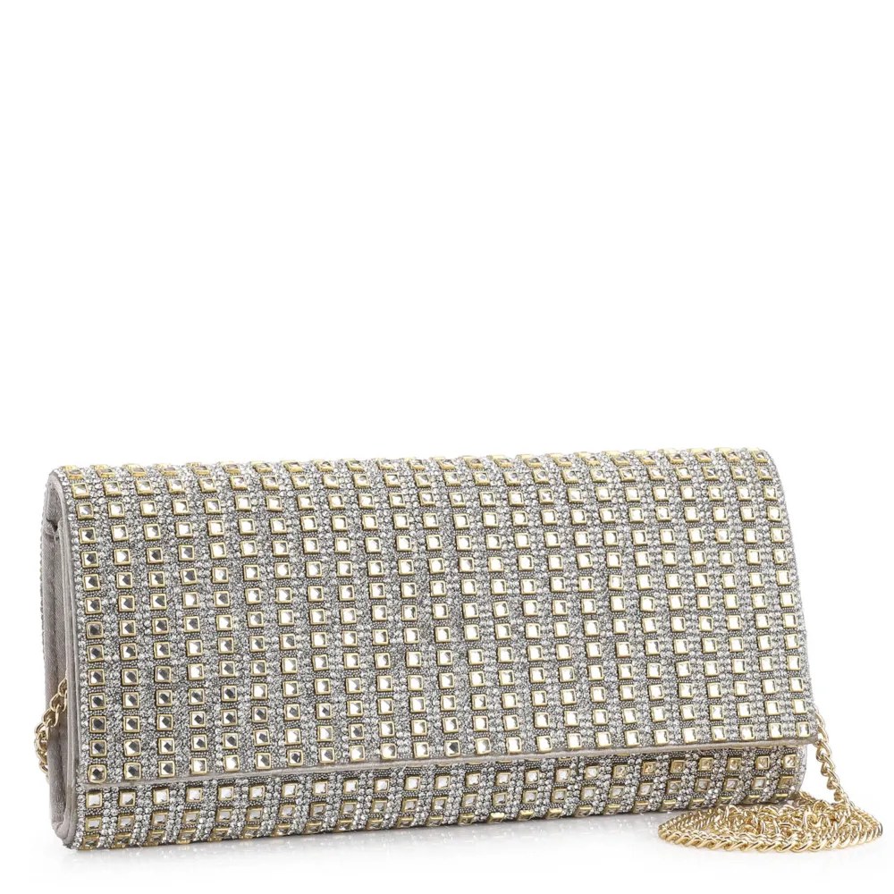 Clutch Cristal/Cetim Prata - imagem 2