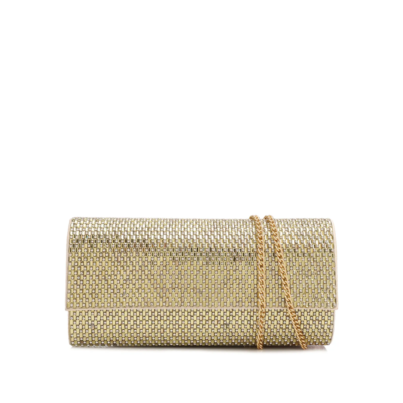 Clutch Festa Alt Dourada Strass Corrente