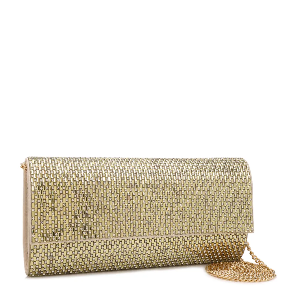 Clutch Festa Alt Dourada Strass Corrente - imagem 2