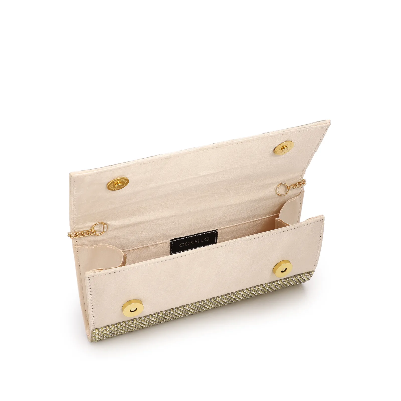 Clutch Festa Alt Dourada Strass Corrente