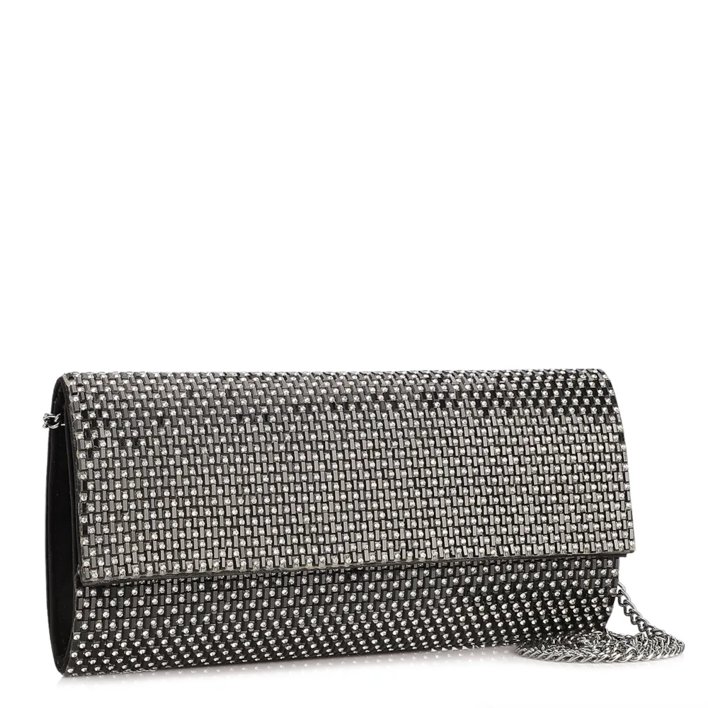 Clutch Festa Alt Preta Strass Corrente - imagem 2