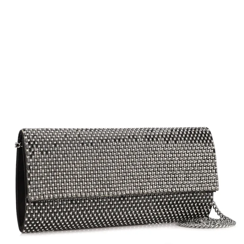 Clutch Festa Alt Preta Strass Corrente - foto 2