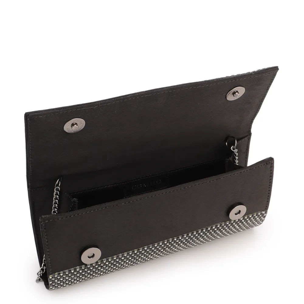 Clutch Festa Alt Preta Strass Corrente - imagem 4
