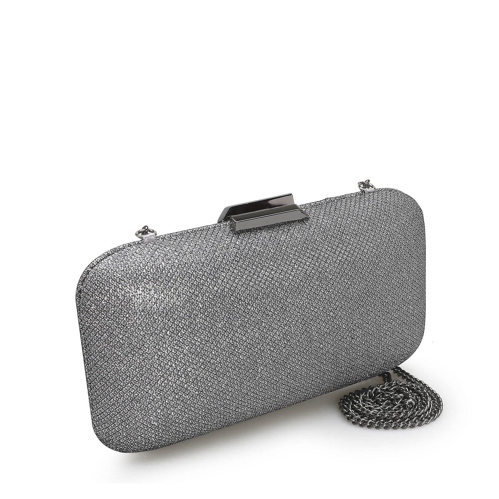 Clutch Festa Pequena Alt Prata Alça Corrente
