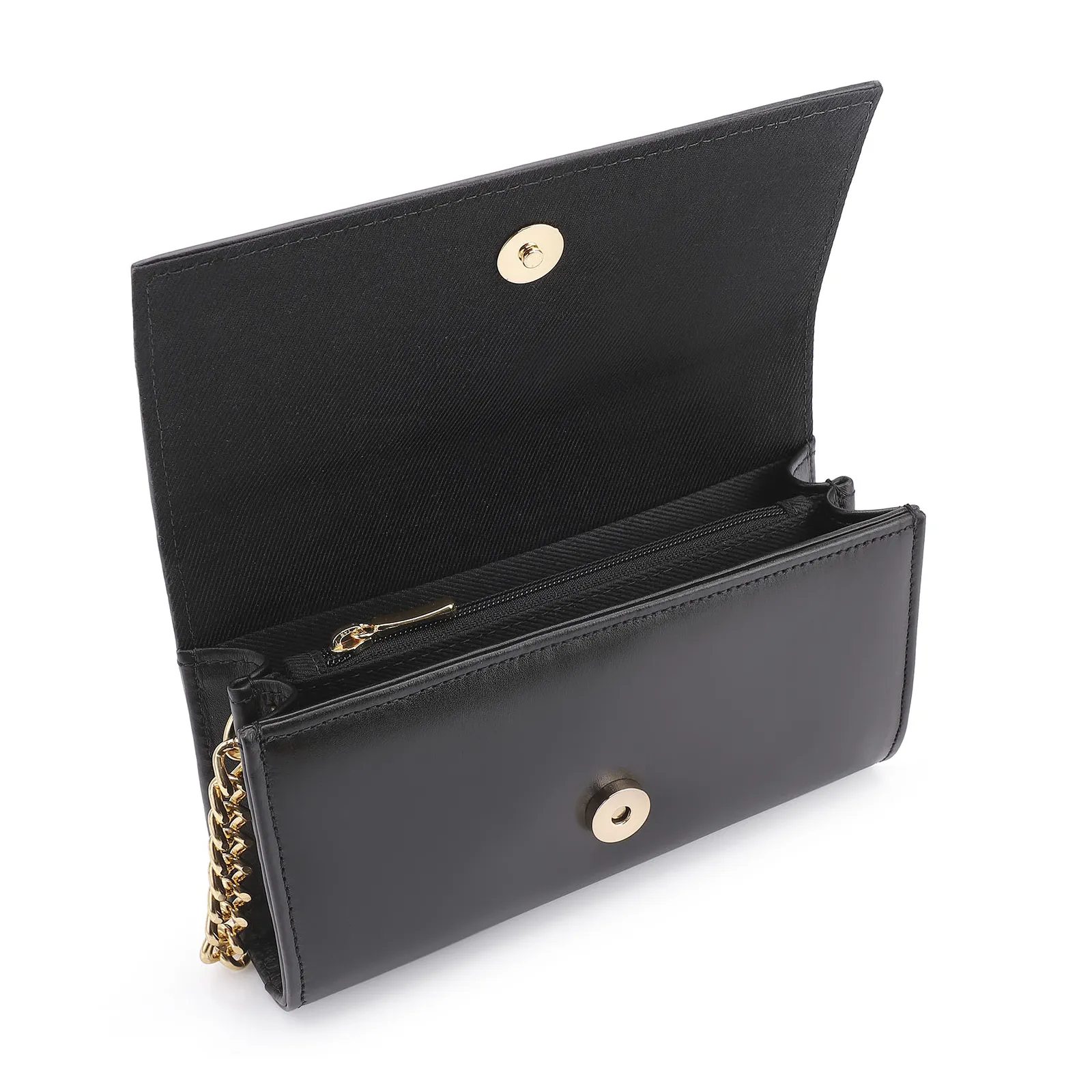 Clutch Fivelas Couro/Verniz Preto