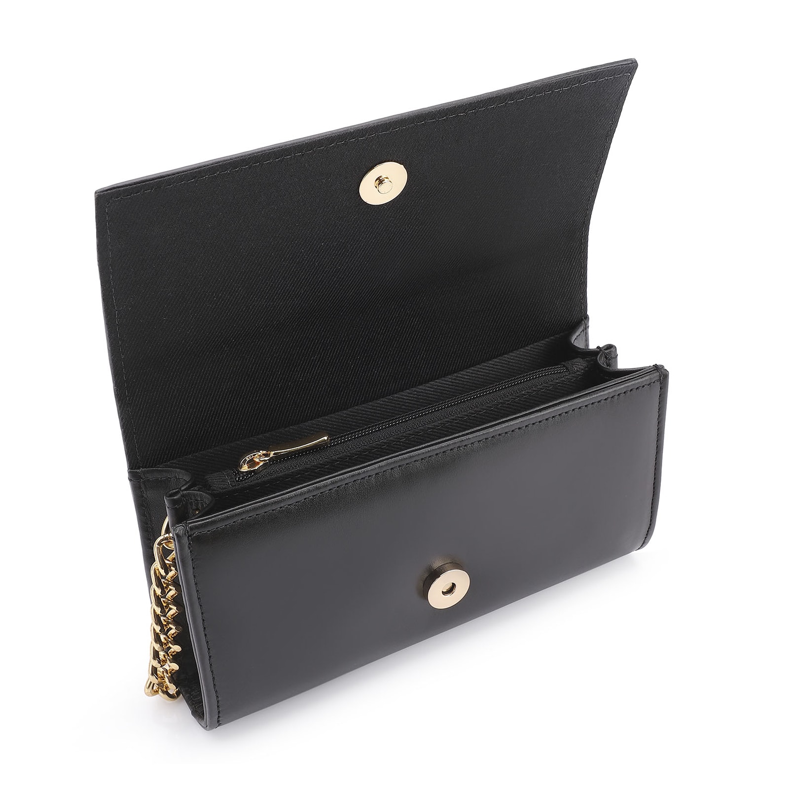 Clutch Fivelas Couro/Verniz Preto