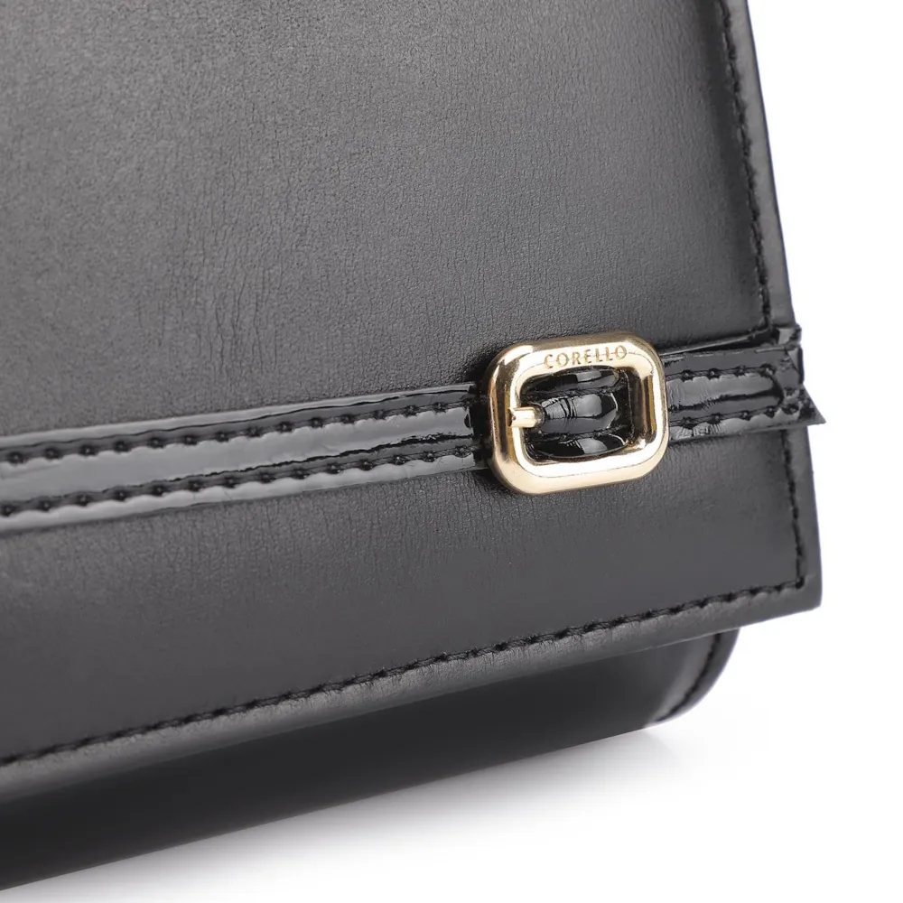 Clutch Fivelas Couro/Verniz Preto - imagem 5
