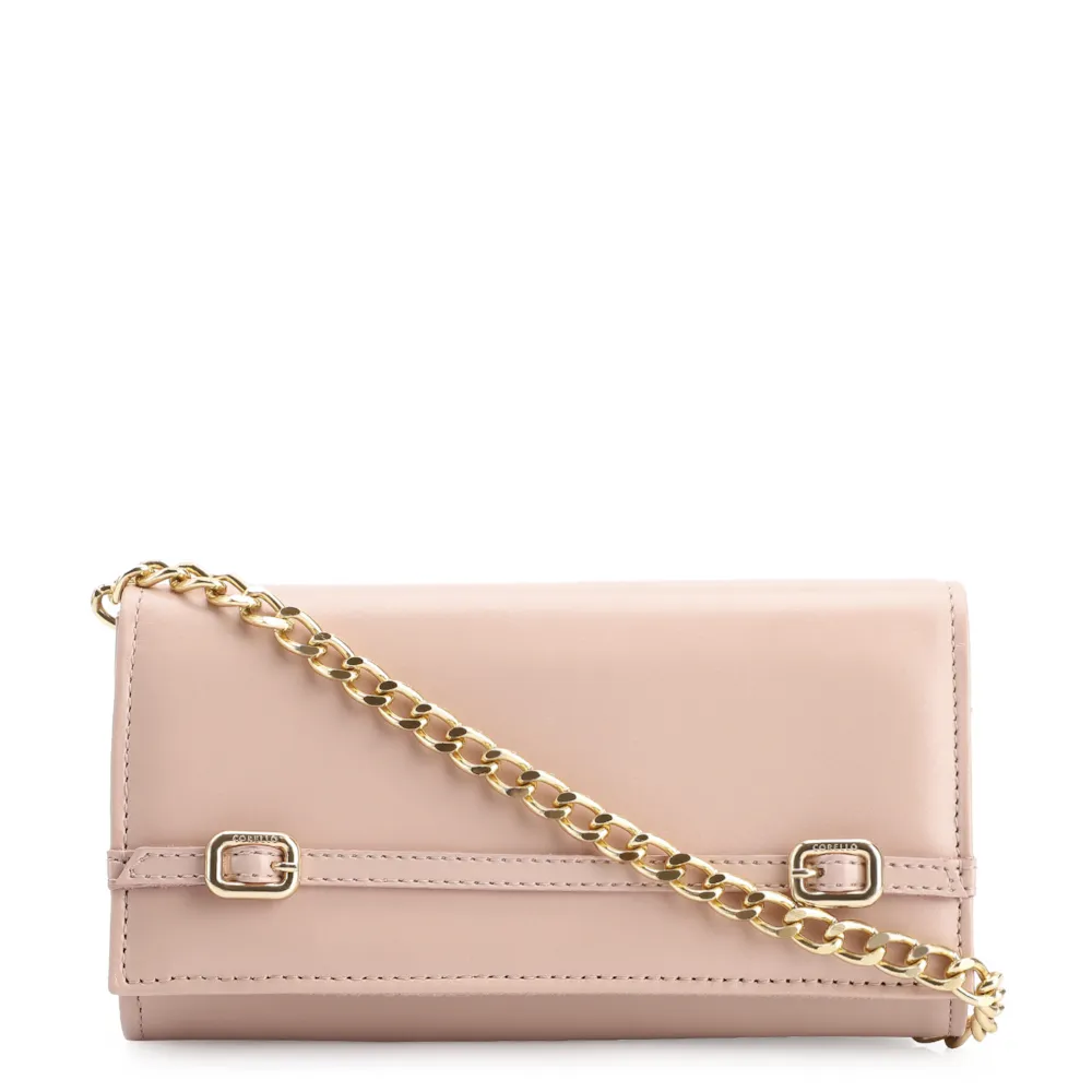 Clutch Fivelas Couro/Verniz Rosa