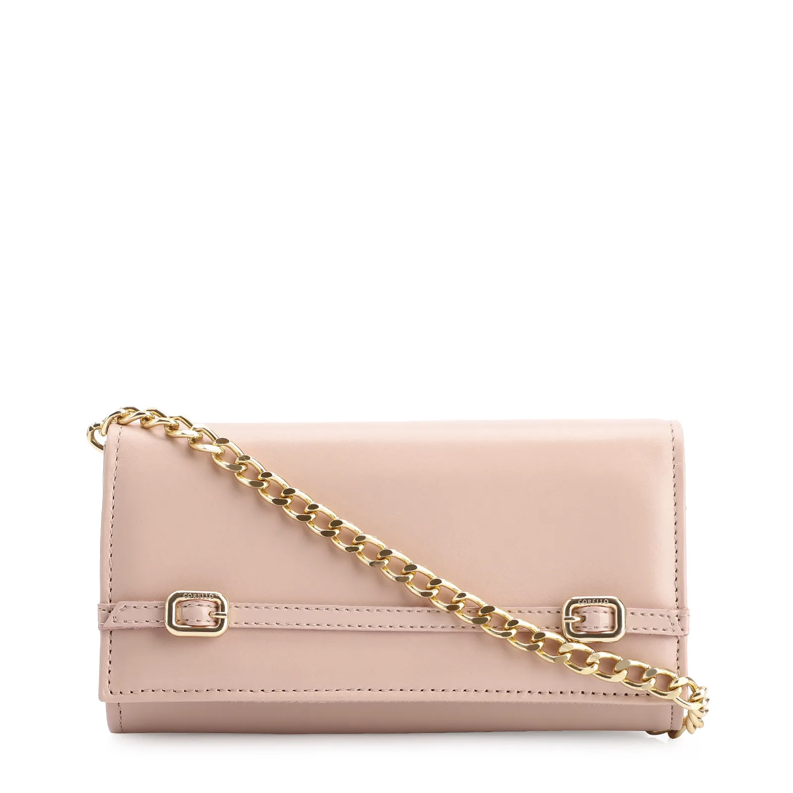 Clutch Fivelas Couro/Verniz Rosa