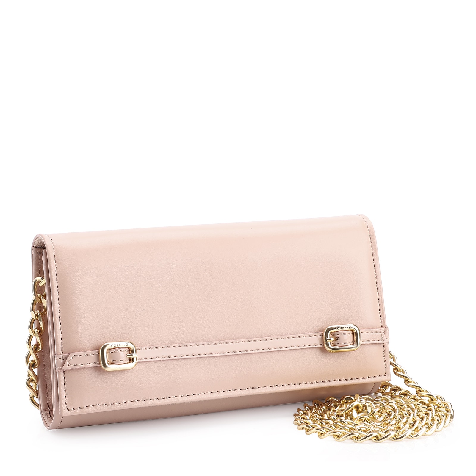 Clutch Fivelas Couro/Verniz Rosa